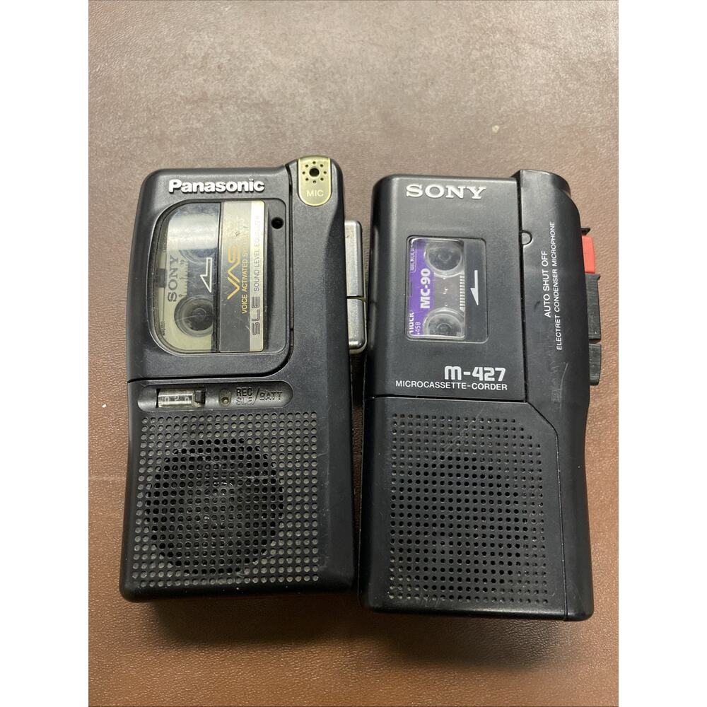 Panasonic RN-502 & Sony M-427 Microcassette Recorders Bundle FOR PARTS ONLY